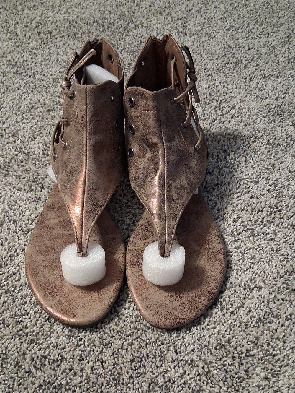 Women's Metallic Brown Gladiator Sandals